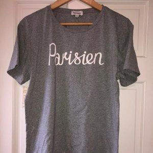 Maison Kitsune Parisien Gray Cotton Tee Shirt XL